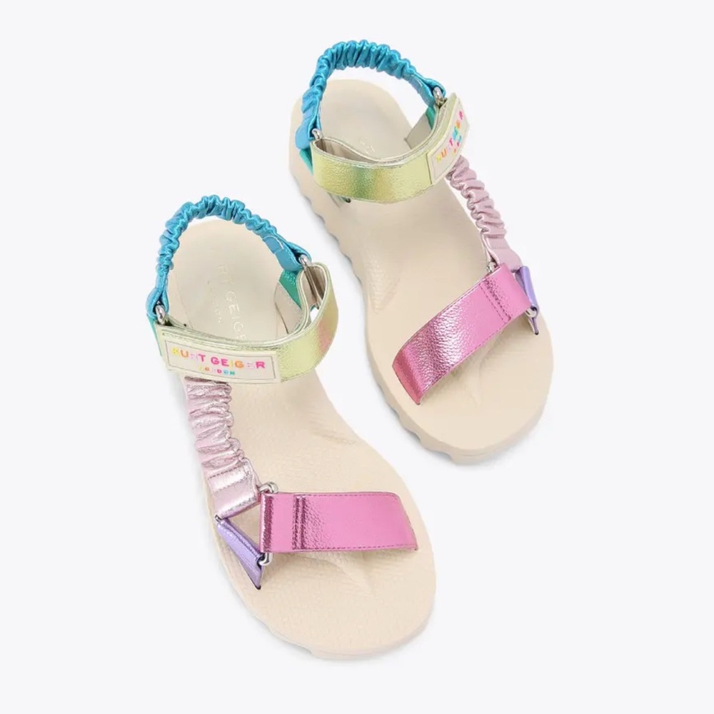 Kurt Geiger Pink and Blue Metallic Sandals